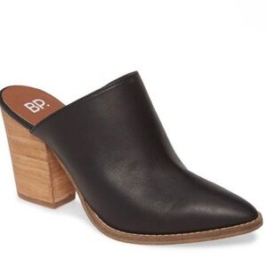 BP black mules block heel